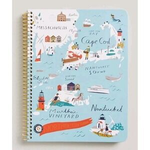 NWT Spartina 449 Northeastern Harbors Ruled Notebook 6.5x8.5 Preppy‎ Seaside